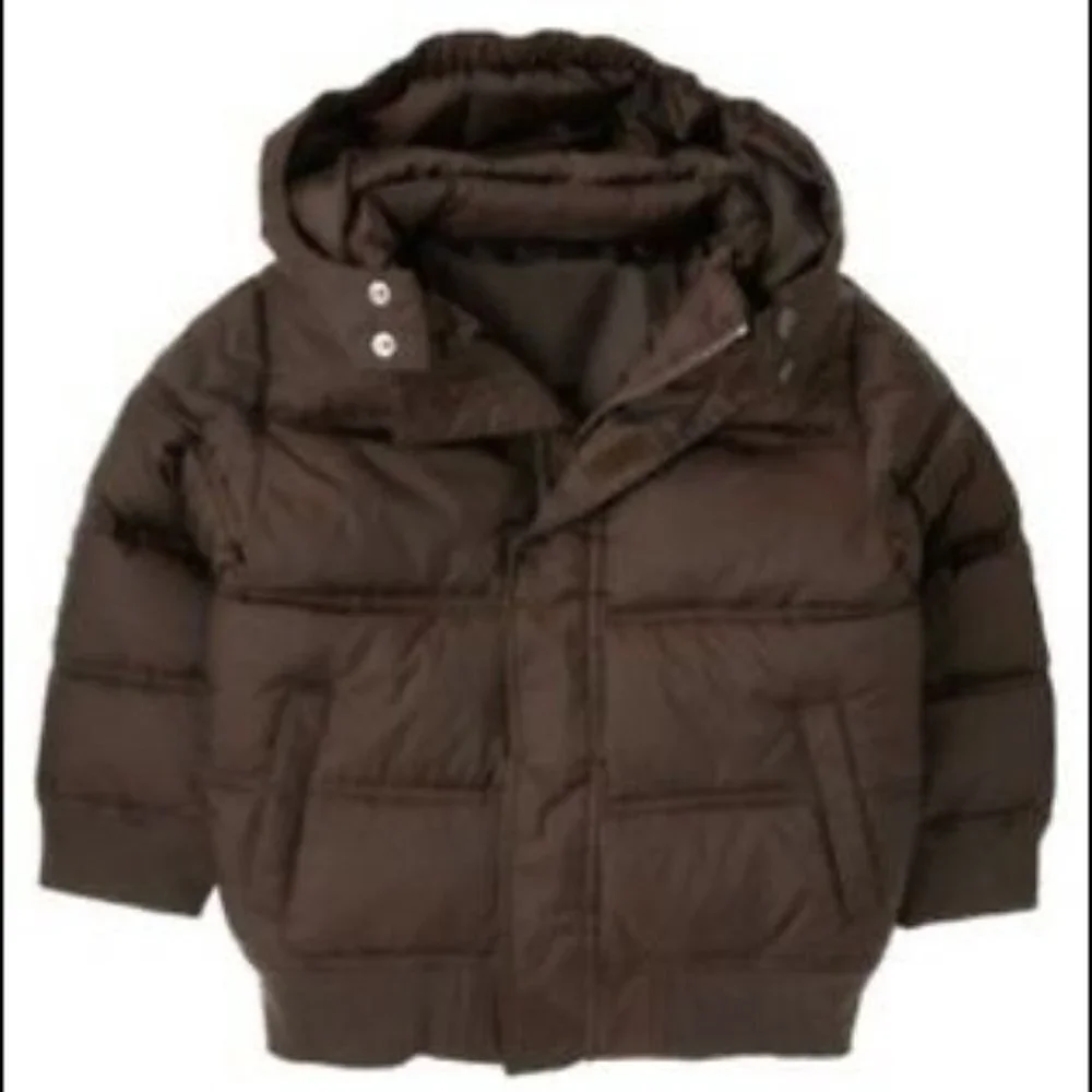 GYMBOREE ALPINE PATROL BROWN HOODED PUFFER JACKET boys size Small (5-6)